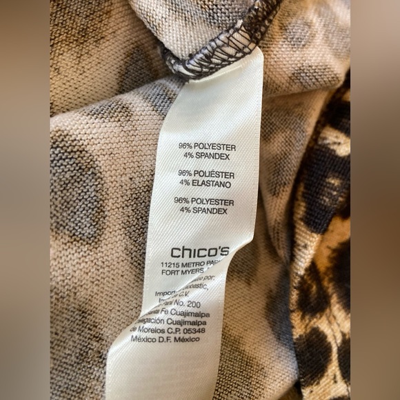 Chico's Leopard Long Sleeve T, size 2 (Large) - Picture 4 of 6